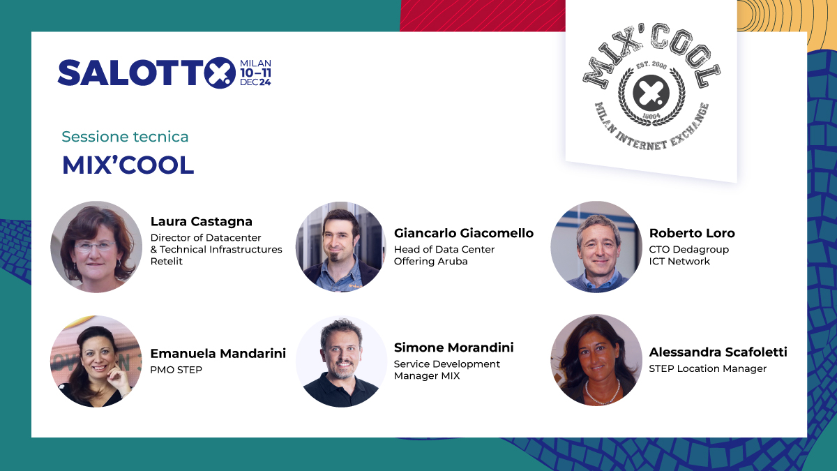 💥Torna #MIXCOOL al Salotto 2024, l'iniziativa di MIX dedicata alle scuole a indirizzo informatico, è pronta ad accogliere 300 studenti!

📅 10 dicembre
📍Allianz Mico Milano

Scopri il programma 🎟️ ow.ly/3zry50U1XW9 

#Internet #Peering #Network #IXP