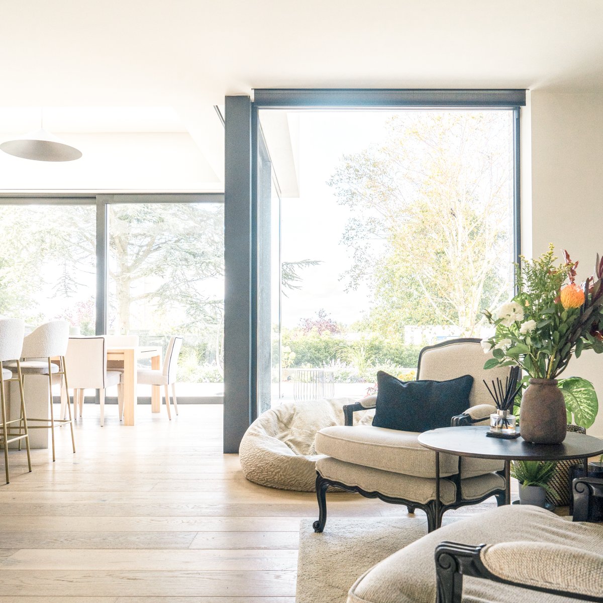 DublinDesignSt's tweet photo. A long view through the living space at this substantial home refurbishment.    https://t.co/dynblovo0Z https://t.co/OoJJ6aHzx5