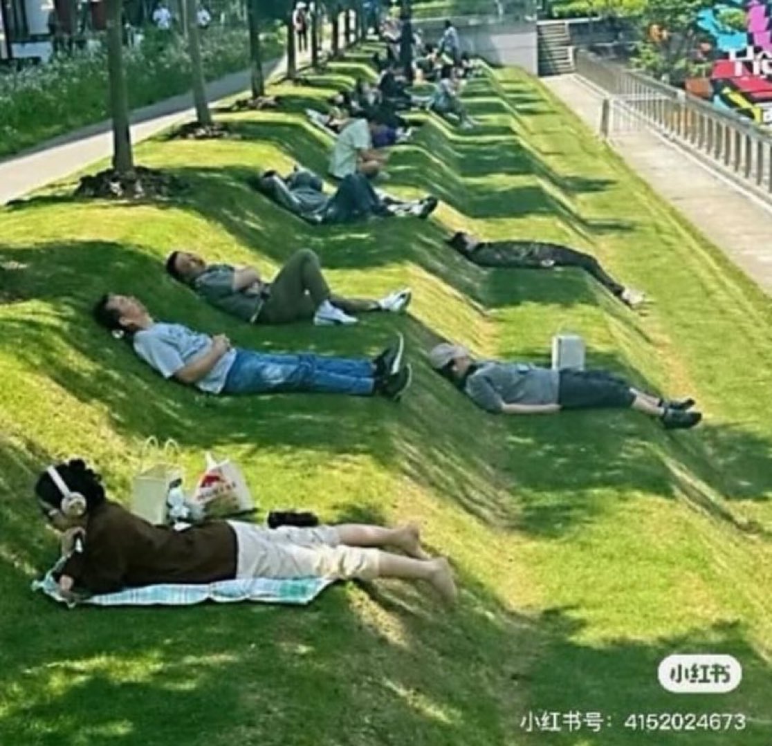 xKnowledgeBANK's tweet photo. A tiered design lawn in Shanghai, with shady trees overhead, a favorite for office workers to take lunch breaks. https://t.co/5jyBwoK1CA