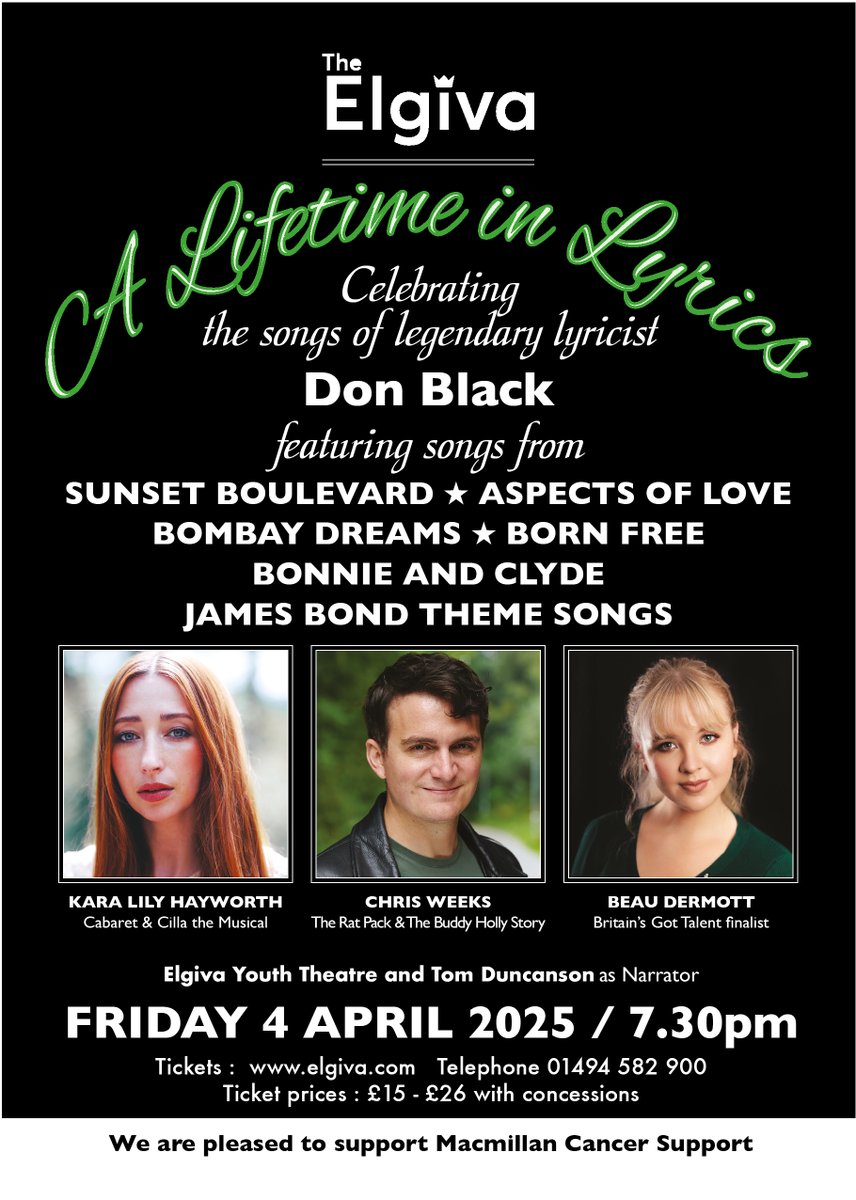 Andrew Parsons (@andrewparsons50) on Twitter photo Book now for A Lifetime in Lyrics celebrating the songs written by the legendary Don Black at <a href="/ElgivaTheatre/">The Elgiva</a> in #Chesham on 4 April, 2025. Tickets from elgiva.com/lifetime-lyric… Would make an ideal Christmas present. #music #events #Amersham #HighWycombe #Watford #HemelHampstead Book now for A Lifetime in Lyrics celebrating the songs written by the legendary Don Black at <a href="/ElgivaTheatre/">The Elgiva</a> in #Chesham on 4 April, 2025. Tickets from elgiva.com/lifetime-lyric… Would make an ideal Christmas present. #music #events #Amersham #HighWycombe #Watford #HemelHampstead