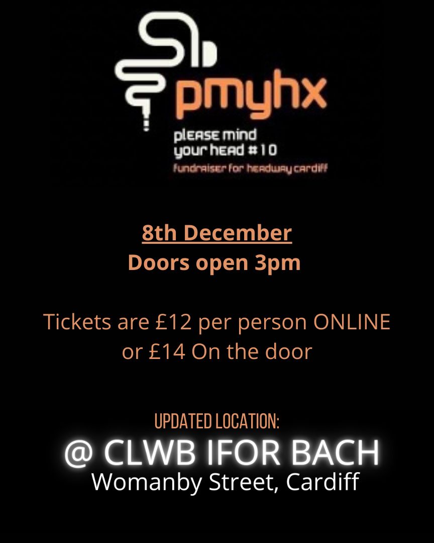 🗓TOMORROW!

Please Mind Your Head X (Ten)! Will be filled with unforgettable melodies and meaningful impact, all in aid of Headway Cardiff and South East Wales 💙

So grab your friends and book your tickets now:
tickettailor.com/events/headway…