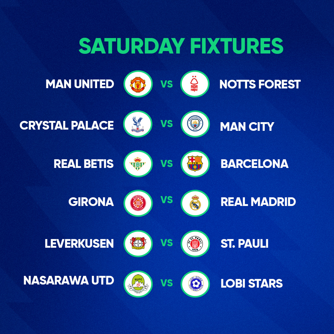 NairaBET's tweet photo. Big game today ⚽🔥
Oya drop your prediction below! 👇
👉Visit our site to place your bets🎯 https://t.co/lkznGvVn5v
🔞 T&Cs apply
#viralpost #matchday #footballlovers #Saturdayfixures #Saturdaymatch https://t.co/79LcwB098C