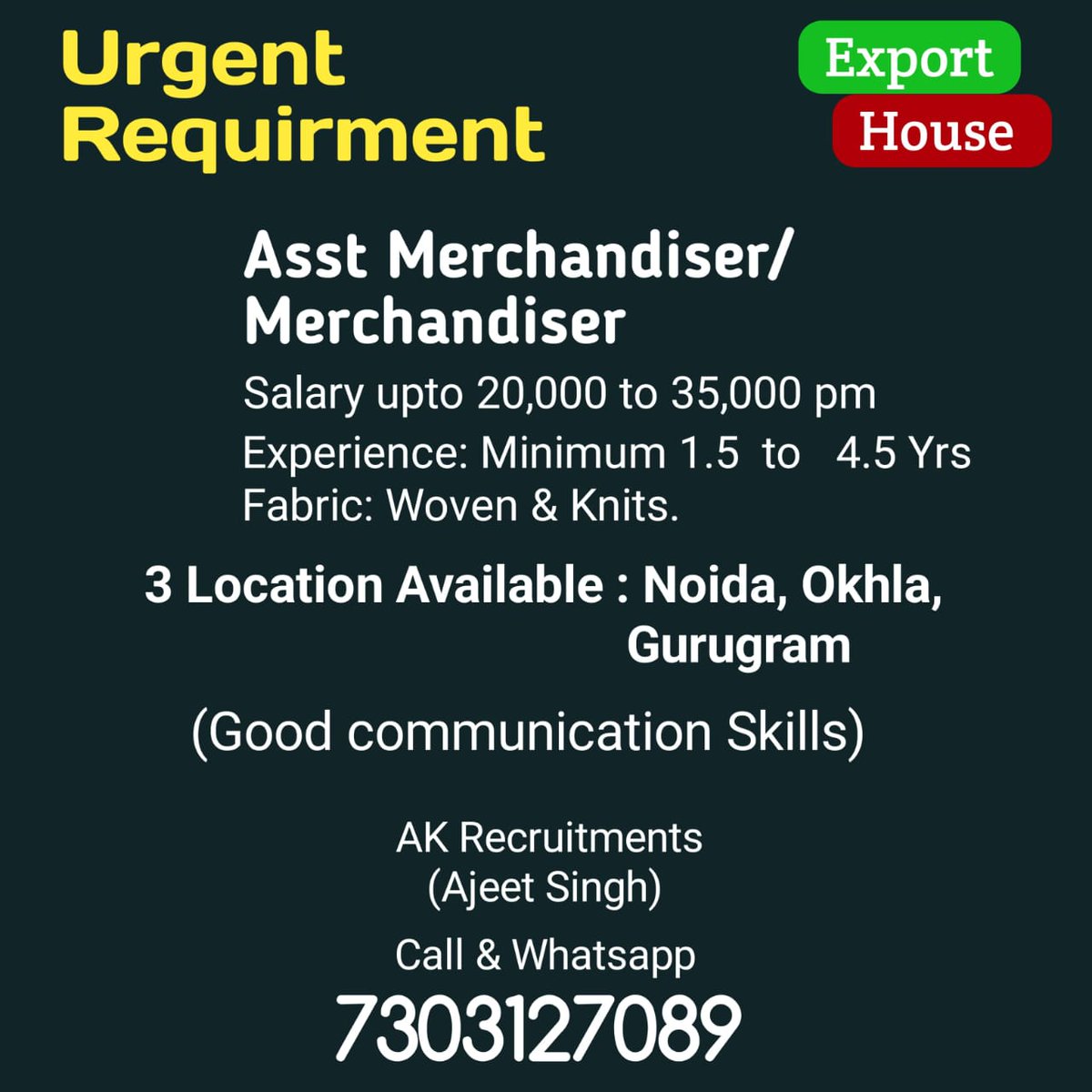 texappjobs's tweet image. kindly note, Don&apos;t pay any money to HR if not mentioned in job details

#TextileJobOpening
#FashionDesignCareer