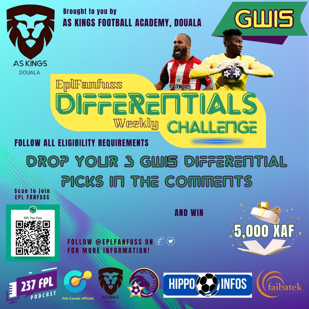 Eplfanfuss's tweet photo. #EplFanfussDifferentialChallenge is LIVE for GW15 #FPL

1. Follow @Eplfanfuss &amp; AS Kings Football Academy on Facebook &amp; X 

2. Like &amp; Share this post 

3. Drop 3 Differential picks in the comments

Check our pinned post @eplfanfuss to learn HOW TO PLAY!

#FPLcommunity #237FPL https://t.co/LrR41CyTp3