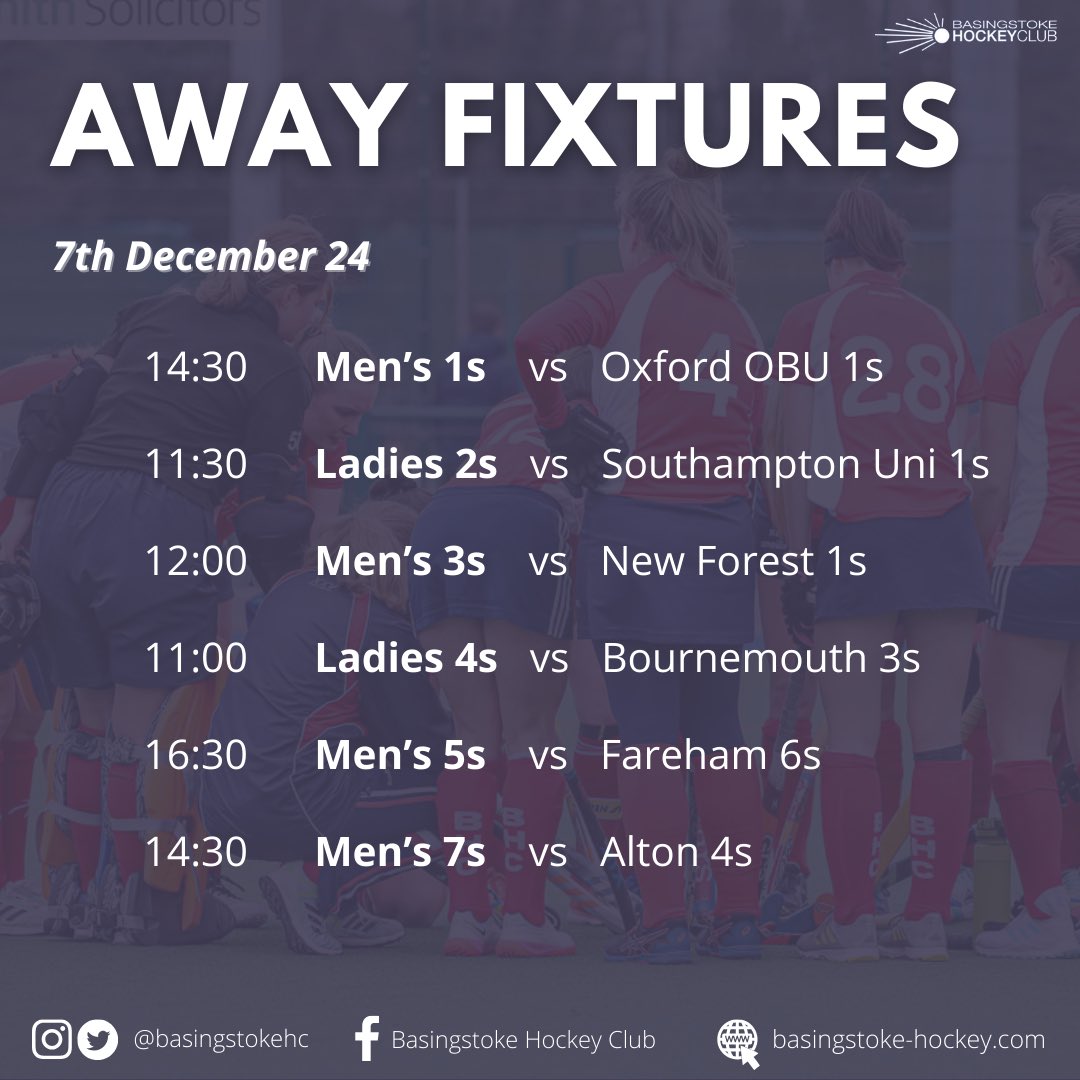Basingstoke Hockey (@basingstokehc) on Twitter photo ‼️ MOST GAMES POSTPONED TODAY EXCEPT
M2s vs <a href="/hockeyfareham/">Fareham Hockey Club</a>
M7s vs <a href="/Alton_HC/">Alton Hockey Club</a>
<a href="/swsportsnews/">South West Sports News</a> ‼️ MOST GAMES POSTPONED TODAY EXCEPT
M2s vs <a href="/hockeyfareham/">Fareham Hockey Club</a>
M7s vs <a href="/Alton_HC/">Alton Hockey Club</a>
<a href="/swsportsnews/">South West Sports News</a>
