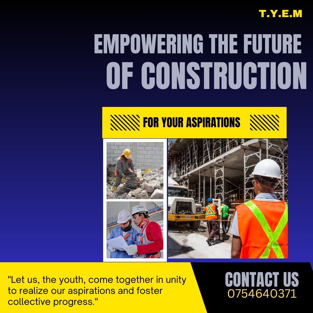 Tanzania_EA's tweet photo. "Now is the time for the youth to rise! TYEM is committed to delivering exceptional construction services that will shape a stronger future for our nation. Join us today and be part of the transformation! #TYEM #YouthInUnity #BuildingTheFuture" https://t.co/mD2GvViLQp