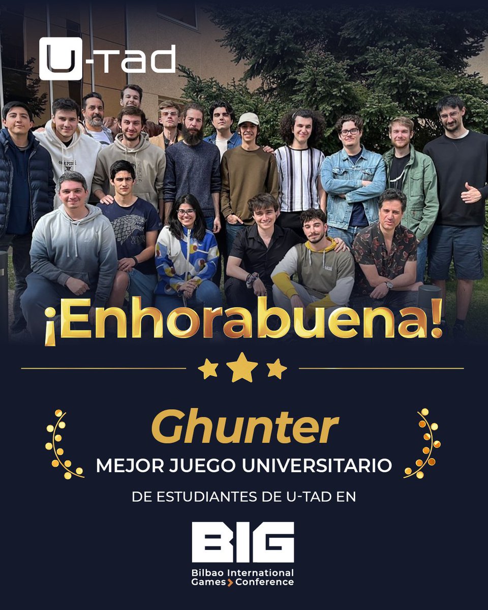 Ghunter_Game's tweet photo. ¡¡GHUNTER ha ganado!!

Nuestro juego se ha llevado el premio a Mejor Juego Universitario de la @bilbaogamesconf 

Este proyecto ha sido toda una experiencia, ¡al final el trabajo duro ha dado su recompensa!

¡Muchas gracias a todos los que han jugado y nos han apoyado! https://t.co/40SfwN22bQ