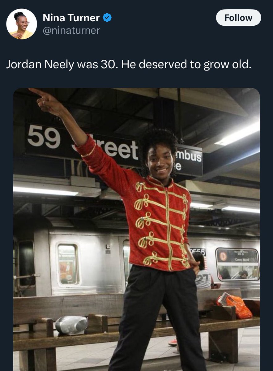 Jordan Neely was arrested 42 times between 2013 and 2021. 

The only way he was going to grow old was in prison, where he should have been long before Daniel Penny intervened.
