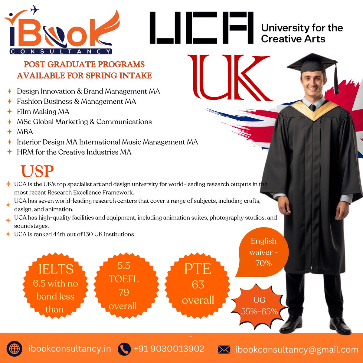 iBookConsultant's tweet image. 🎓✨ Transform Your Dreams into Reality with UCA, UK – The Home of Creativity! 🌍🔥🌟 Aspire. Achieve. Amaze.
T design, and innovation. With expert guidance from the #YourDreamOurMission #InternationalStudents #ThinkCreative #SuccessUnlocked ✈️