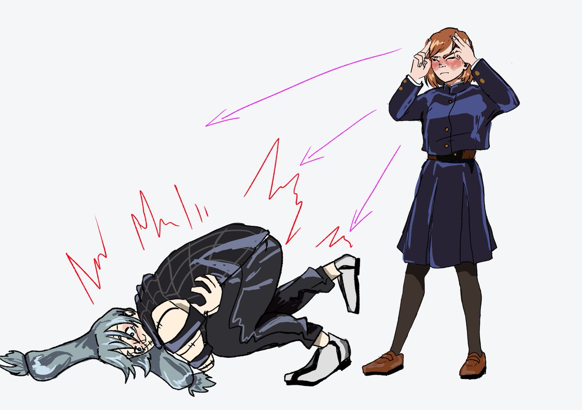 nobara projecting her period cramps onto mahito for <a href="/churchofkatara/">spooky kris 😈</a> xD drew this for <a href="/jjkaisenaction/">JJK Gotcha 4 Gaza 🍉 | CLOSED</a> !