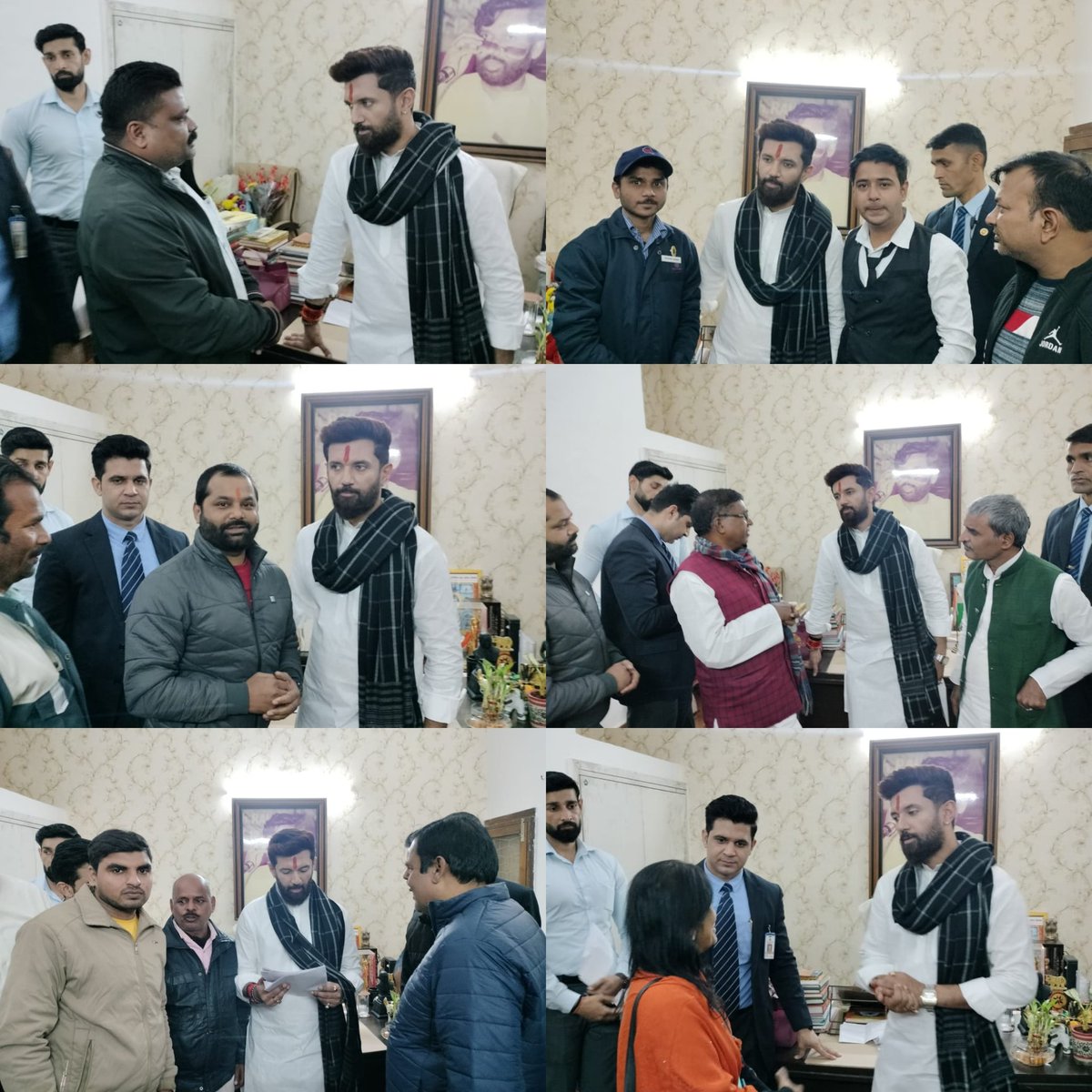 officeofchirag's tweet photo. आज नई दिल्ली स्थित केंद्रीय कार्यालय में देशभर के विभिन्न क्षेत्रों से लोगों ने राष्ट्रीय अध्यक्ष सह माननीय केंद्रीय मंत्री श्री @iChiragPaswan जी से मुलाकात की। माननीय मंत्री जी ने सभी की समस्याओं को सुनकर त्वरित कार्रवाई हेतु अग्रसर किया। https://t.co/Cp0wUOaYc4