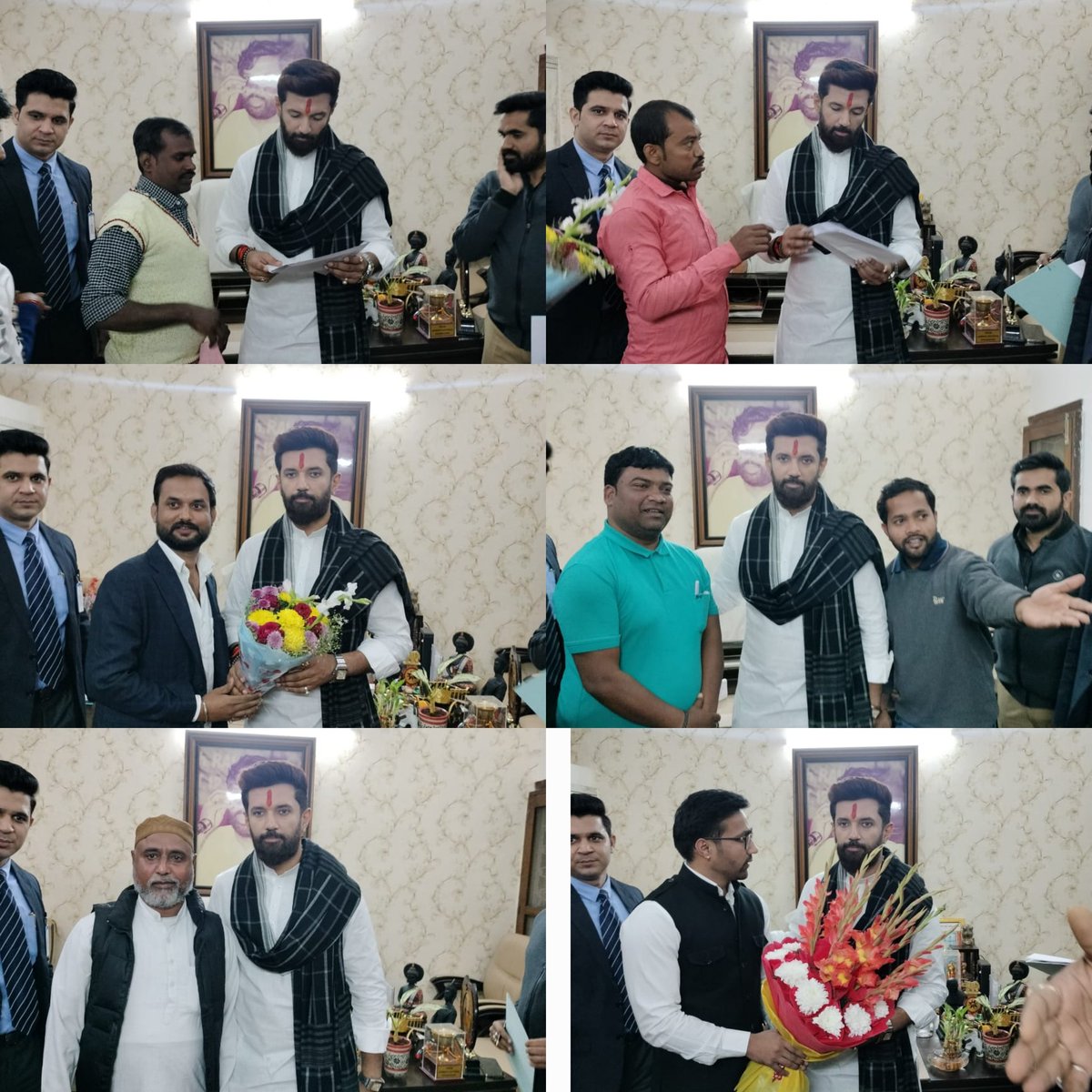 officeofchirag's tweet photo. आज नई दिल्ली स्थित केंद्रीय कार्यालय में देशभर के विभिन्न क्षेत्रों से लोगों ने राष्ट्रीय अध्यक्ष सह माननीय केंद्रीय मंत्री श्री @iChiragPaswan जी से मुलाकात की। माननीय मंत्री जी ने सभी की समस्याओं को सुनकर त्वरित कार्रवाई हेतु अग्रसर किया। https://t.co/Cp0wUOaYc4