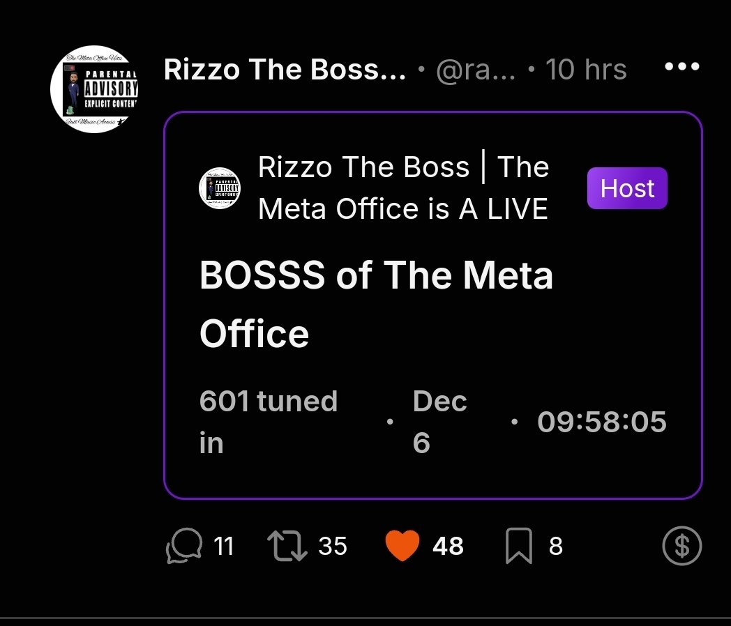 Rizzo The Boss | The Meta Office is A LIVE tweet media