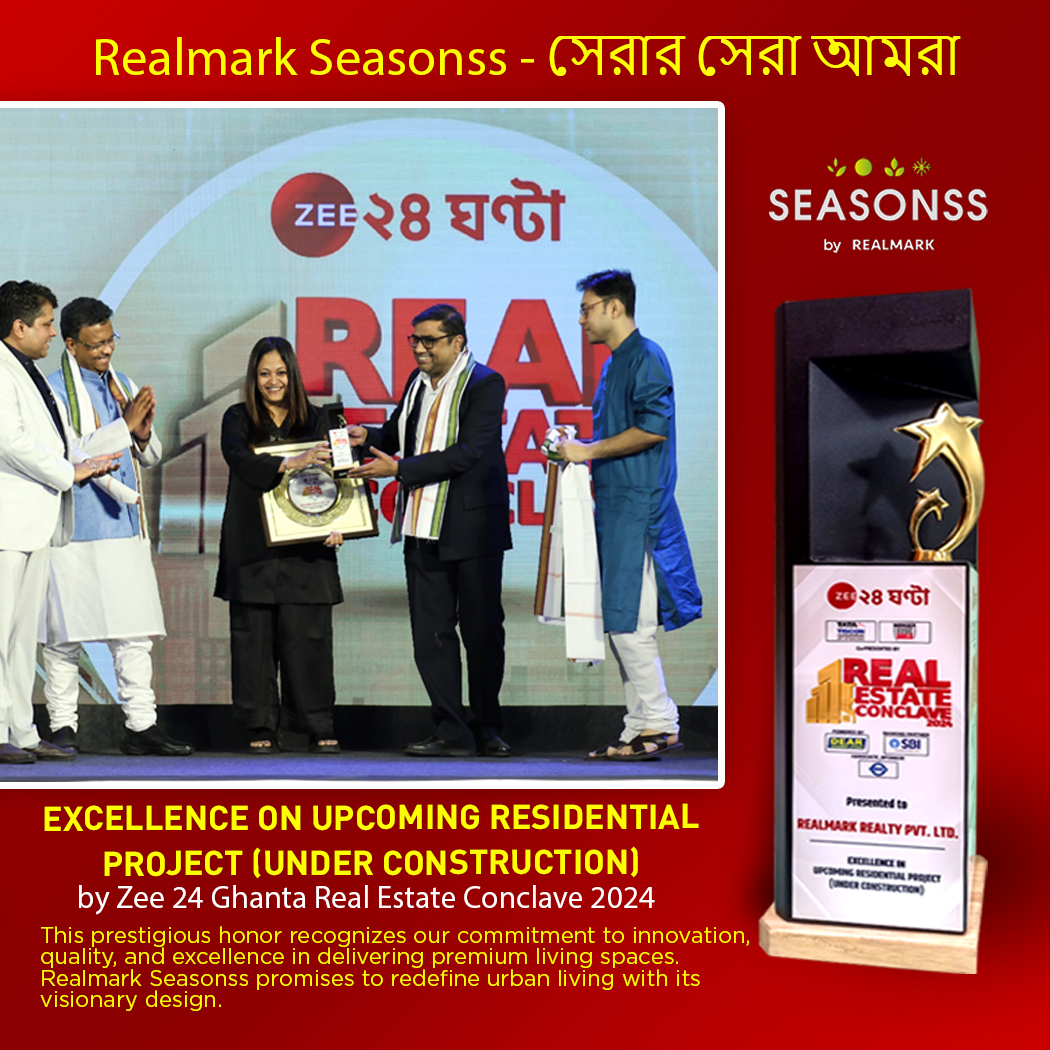 Realmark_Realty's tweet photo. We proudly receives the prestigious Excellence in Upcoming Residential Project (Under Construction) award at Zee 24 Ghanta Real Estate Conclave 2024. #RealmarkSeasonss #Zee24GhantaAwards #ExcellenceInRealEstate #UpcomingResidentialProject #RealmarkRealty #DreamHome #zee24ghanta https://t.co/hfPSHPGr59