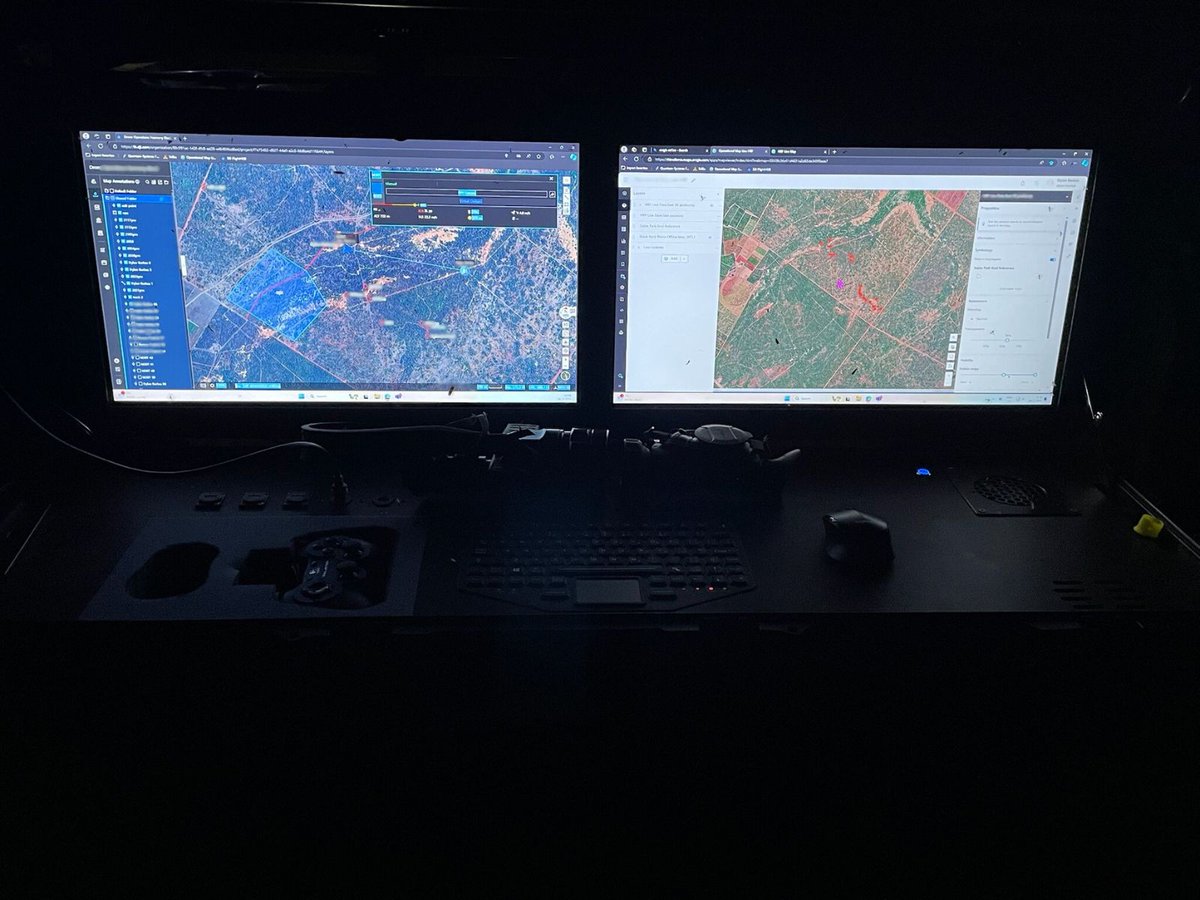 Nightly intruder interception with drones up in the air, tracking #K9 units and rangers on the ground, and everything coordinated via our mobile deployable OPS station to chase poachers out of the reserves before they even spot a single #rhino!

#hemmersbach #rhinoforce