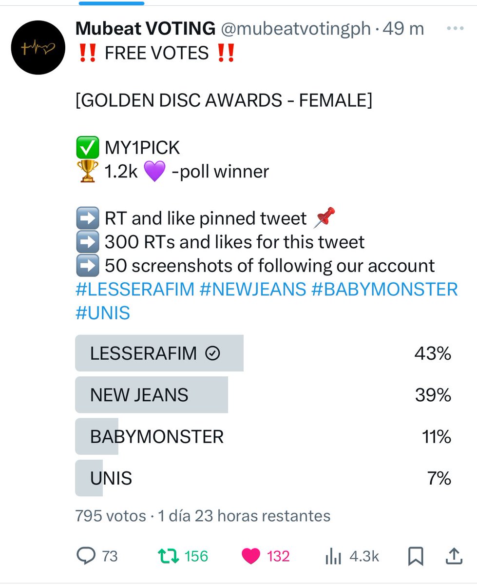 takunivers's tweet photo. @mubeatvotingph For #LE_SSERAFIM https://t.co/px1UeRZN7d