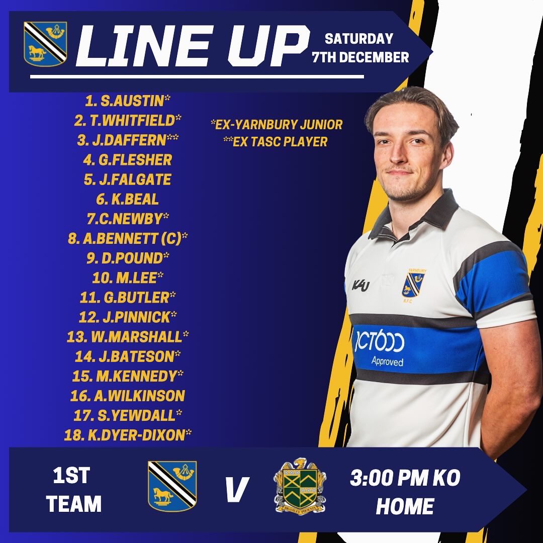 YarnburyRFC's tweet photo. 🔵⚫️⚪️Todays squads 
🏉1st team play @bramleyphoenixrfc at home 3pm kick off 
🏉2nds travel to @bramleyphoenixrfc 2:15 kick off 
🏉3rds team are playing @cleckheaton_rufc 2:15 kick off #yarnbury #oneclub #yorkshirerugby https://t.co/kOArOGFhyN