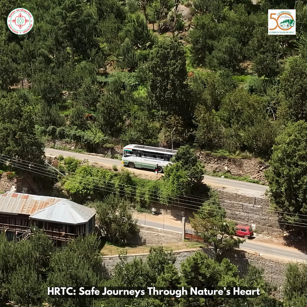 HRTC_529's tweet photo. 🚍✨ Explore the breathtaking landscapes of Himachal Pradesh with HRTC! Safe, reliable, and always connecting you to the heart of nature. 🌿🛤 #50YearsOfHRTC #HimachalDiaries https://t.co/1pZ1uPYFNo