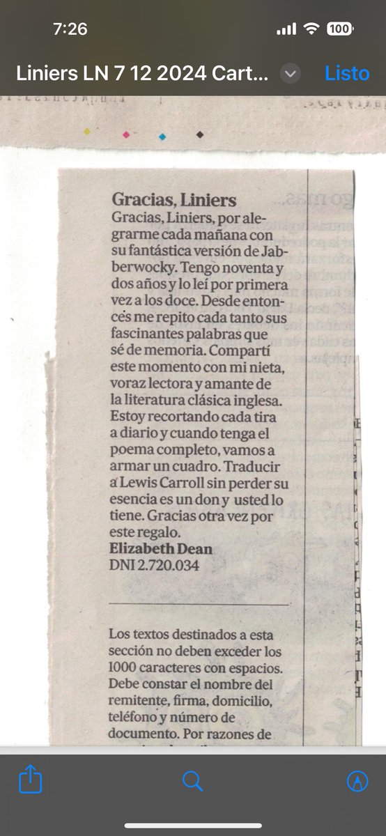 porliniers's tweet photo. Qué linda carta de lectores. Gracias Elizabeth! https://t.co/MpRNTGaThN