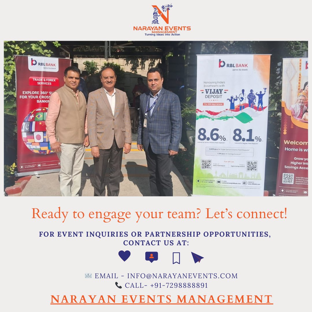 EventsNarayan's tweet photo. Making memories, one occasion at a time! 🌟 In Faridabad, Narayan Events Management was pleased to host a RWA event for RBL Bank. #NarayanEvent #CorporateEngagement #RWAEvents #RBLBank #EmployeeEngagement #FaridabadEvent #CorporateEvents #TeamBuilding #EventManagement  #ALT #BLT https://t.co/D47EAXPzB5