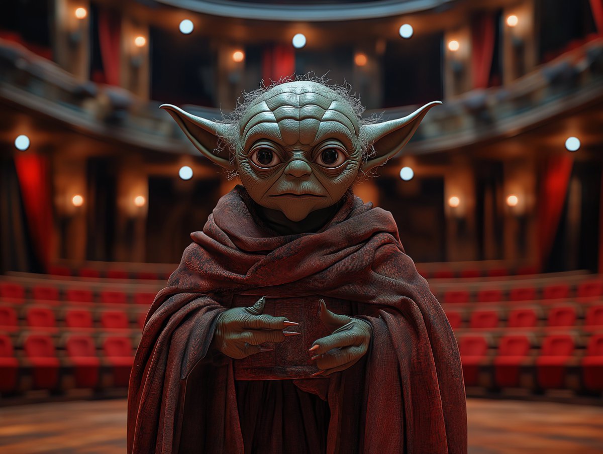 7 dicembre: che #laforzadeldestino sia con voi.
#PrimaScala #GiuseppeVerdi #Yoda #StarWars #Midjourney