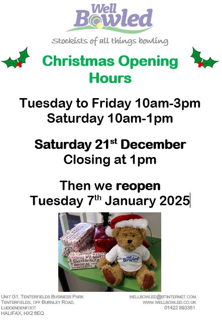 Christmas opening hours at Well Bowled: