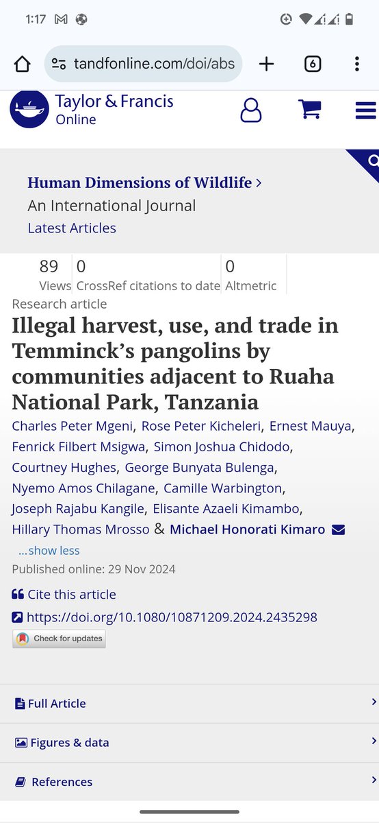 FenrickMsigwa's tweet photo. #PaperAlert
#Tanzania #Pangolin
Thrilled to share our first scientific publication on Temminck’s pangolins from Tanzania published in the Peer reviewed Journal, focusing on the illegal trade of this elusive species. https://t.co/Ux5cD1AmXV