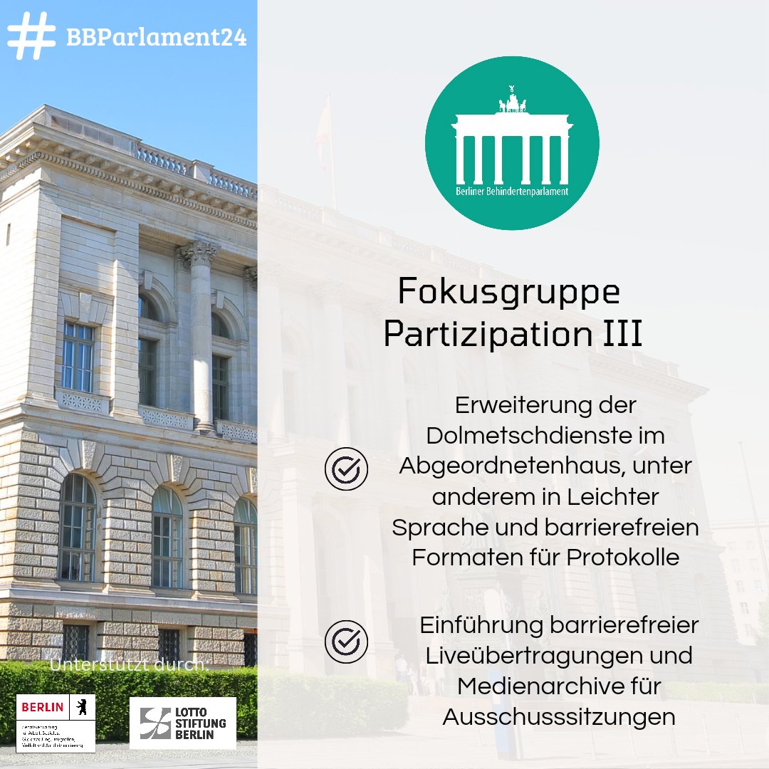 Nach den Eröffnungsreden geht es gleich an die inhaltliche Arbeit. Hier wurden die Anträge 2 und 3 aus dem Bereich Partizipation vorgezogen, um sie Lars Düsterhöft aus dem Parlamentspräsidium gleich mit auf den Weg zu geben. 

#Berlin #BBparlament24