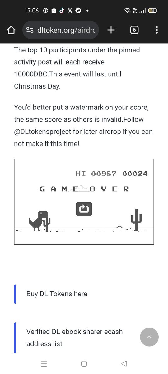 andini4561's tweet photo. @DLtokensproject ecash:qzfkmsypyelrsedeazxtysa3hxxkpdkx3cx2vlsdfs https://t.co/N9j0Cmvirk