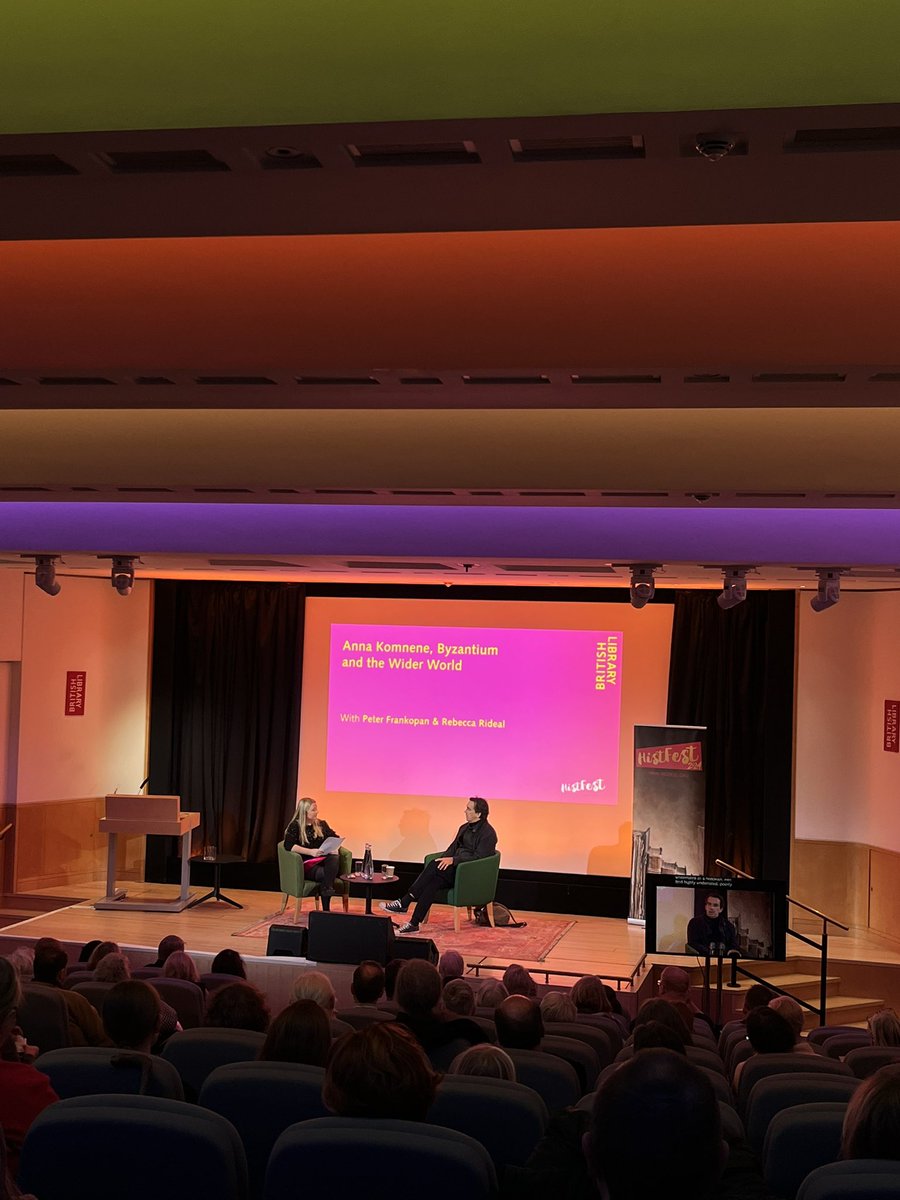 HistFestUK's tweet photo. Kicking off Medieval Fest we have the wonderful @peterfrankopan in conversation with @RebeccaRideal, exploring the fascinating life of Anna Komnene in the medieval world ๐บ๏ธ #HistFest https://t.co/YRBgFz3RxA