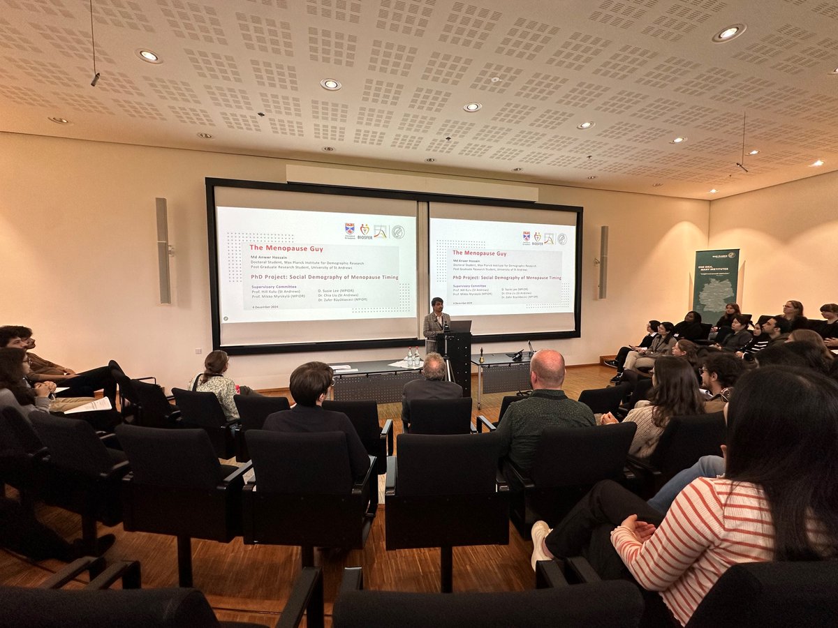 MAnwerHossain's tweet photo. Happy to have attended the 6th IMPRS-PHDS Annual Academy at the @MPIDRnews!

As part of the @IMPRS_PHDS Cohort 2024 (https://t.co/PNvwmNs5Uo), I introduced my PhD project "Social Demography of Menopause Timing" and was grateful for the positive feedback it received. 

#demography https://t.co/XBWyaUvENy