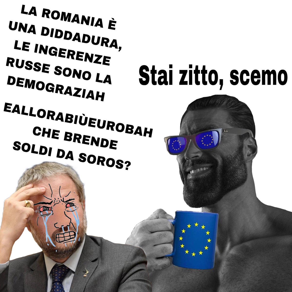 phd_stranameme's tweet photo. Vi giuro, il cretino Borghi ha tirato in ballo le donazioni LEGALI, DICHIARATE
E TRASPARENTI di Soros (un privato) a +Europa per giustificare i finanziamenti illeciti e la guerra ibrida dei russi in Romania. https://t.co/svkfXSNOOl
