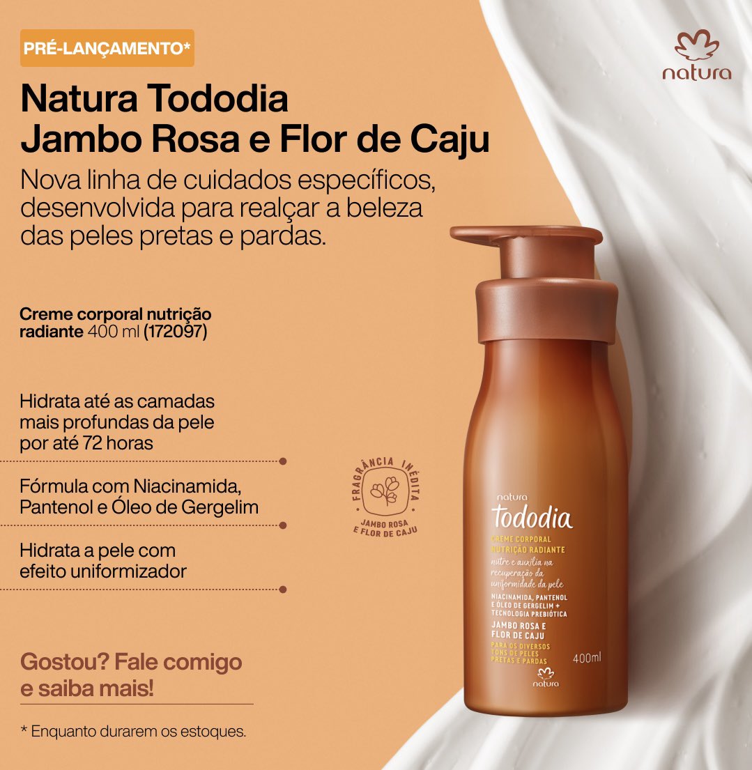 lojaken's tweet photo. Que delícia sentir o cuidado e o perfume encantador do Natura Tododia Jambo Rosa e Flor de Caju! 🌸 Experimente essa explosão de frescor e carinho para o seu dia a dia. 

Confira aqui: https://t.co/8E8AdqaW9O

#Natal
#consultoranatura 
#caju https://t.co/bH3mfs2IlY