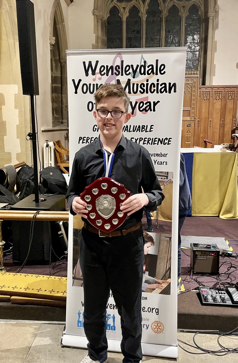 Tom's incredible trumpet performance at the Wensleydale Young Musician of the Year competition not only earned him first place in his class, but also made him joint winner of the entire event! 🎺

Amazing, well done. 💙