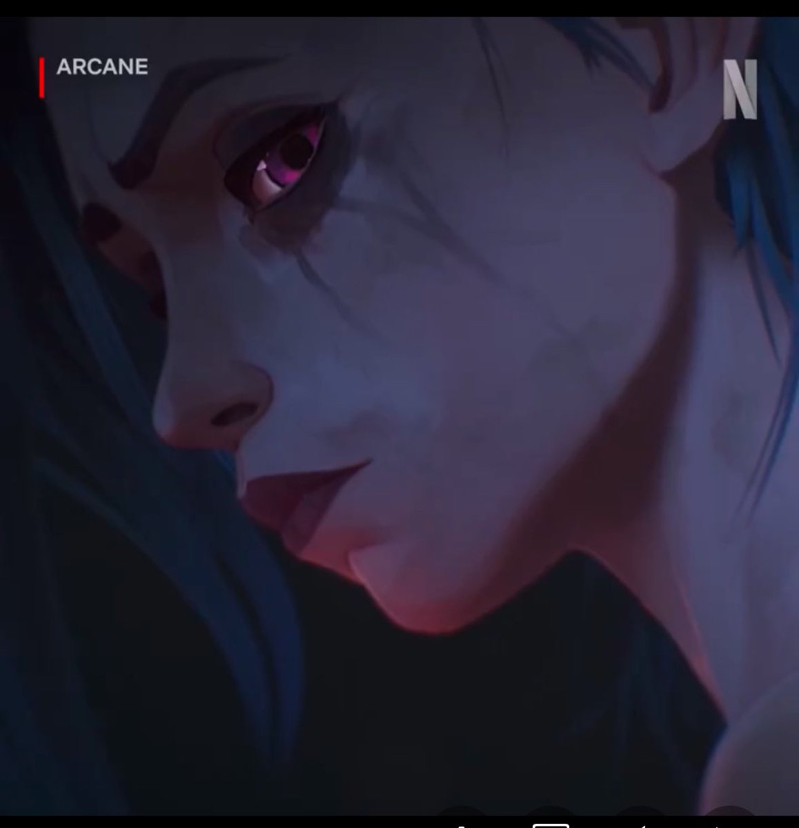 SteamAmazon's tweet photo. I it’s so sad seeing how in her planned last moments. Jinx was crying. And her tears spell out VI. https://t.co/JGni20MFZf
