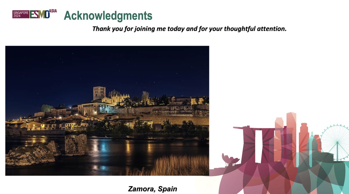luixposado's tweet photo. Happy to have presented at #ESMOASIA24 the work we conducted at the Medical Oncology Department of Salamanca on the impact of palliative care in patients with advanced lung cancer. Also delighted to have included a mention of my city (Zamora) in the acknowledgments slide! https://t.co/TlnlBPVhrn