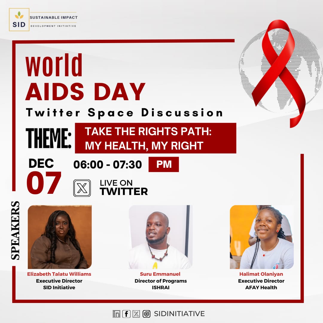 Sidinitiative's tweet photo. Join us tonight for an engaging panel discussion in commemoration of World Aids Day. Our panelists will explore this year’s theme, reflect on the progress made, and highlight the challenges still faced in eradicating stigma, improving access to care, and fostering global https://t.co/asQBdFfdzG