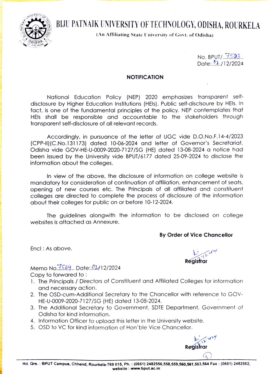 GCEKalahandi's tweet photo. Transparent self-disclosure by Higher Education Institutions (HEls) https://t.co/dwCKWCuApy