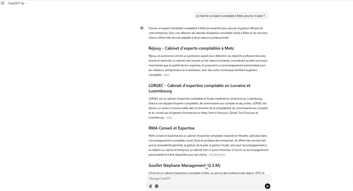 jlhumblet's tweet photo. Pourquoi est-il URGENT de vous intéresser aux résultats de l'IA ? 
--> ChatGPT tout comme GEMINI vous font désormais des recommandations d'entreprises et crawle le web. 
Vous n'êtes pas présents dans ces résultats, il va falloir que l'on en parle rapidement 😉 #seo #siao #saio https://t.co/IIe8qckDiS