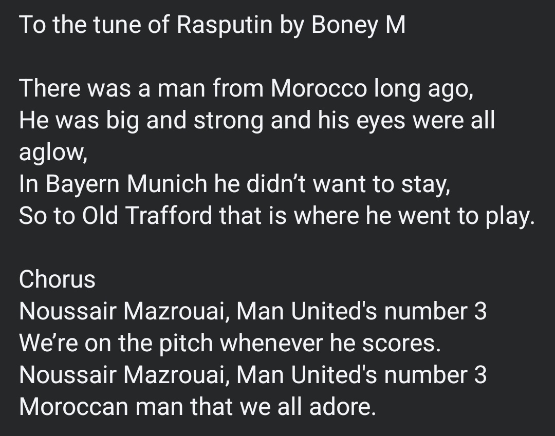 OneDazWilks's tweet photo. New tune for Mazrouai. I think it's alright. #mufc #manutd https://t.co/F7bTEhWXCh
