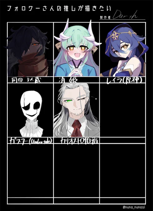 #フォロワーさんの推しが描きたい 
第2弾!!
お待たせしました!!! 
