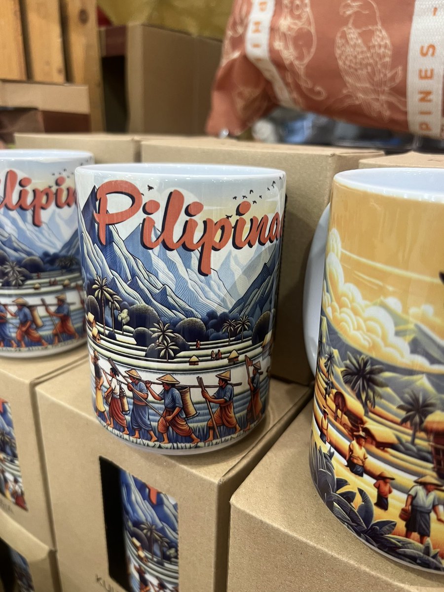 reenxreen's tweet photo. Saw these mugs sa Kultura section ng SM department store..

Am I the only one who thinks that the designs look AI GENERATED? If so, sana they could’ve just showcased genuine Filipino art from local artists rather than something na AI generated tapos good for selling na agad,, https://t.co/Ai4fEPP37w