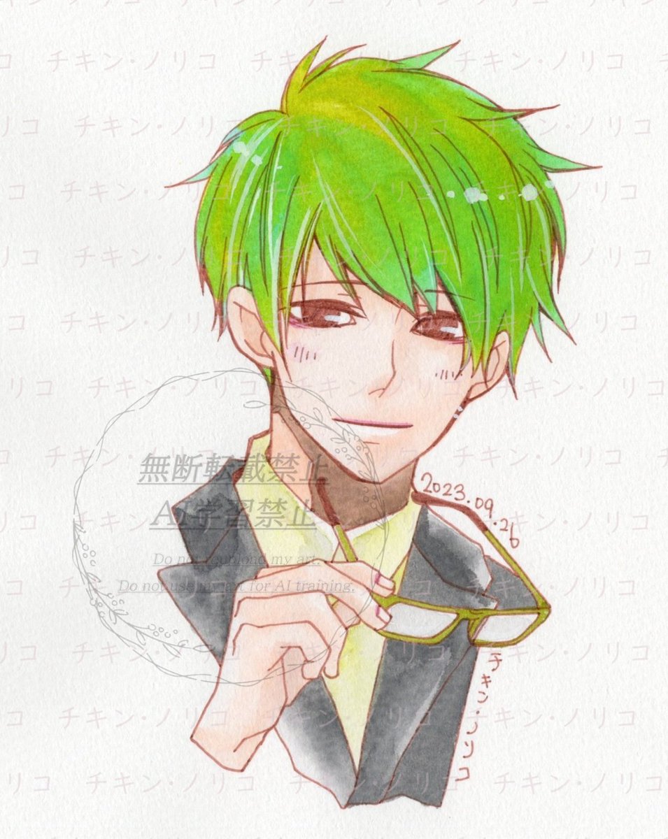 「#100日チャレンジ 88日目再掲『せんせい』シリーズより先生です(*'艸`*)」|チキン・ノリコ▶️J庭53｢つ06b｣🌟4/2東京ビッグサイトのイラスト