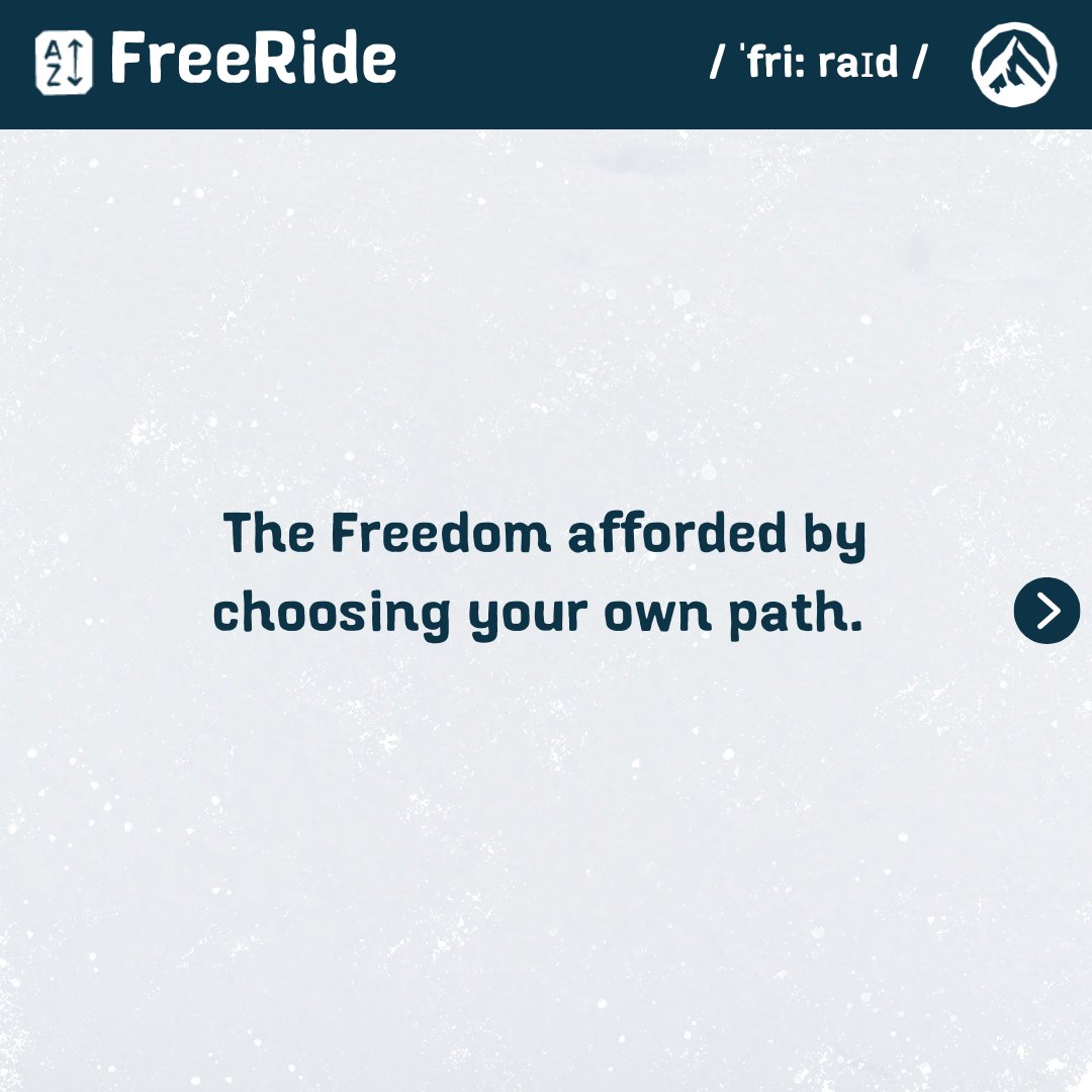 FreeRideRep's tweet image. Learn the language of FreeRide or help grow our lexicon! 🚠🌨️ A free resource to level up your powder adventures. 

👉 freeride-republic.com/the-lexicon/#f…

#FreeRideRepublic #TheLexicon #KnowBeforeYouGo #AdventureAwaits #PowderDay  #FreeRide