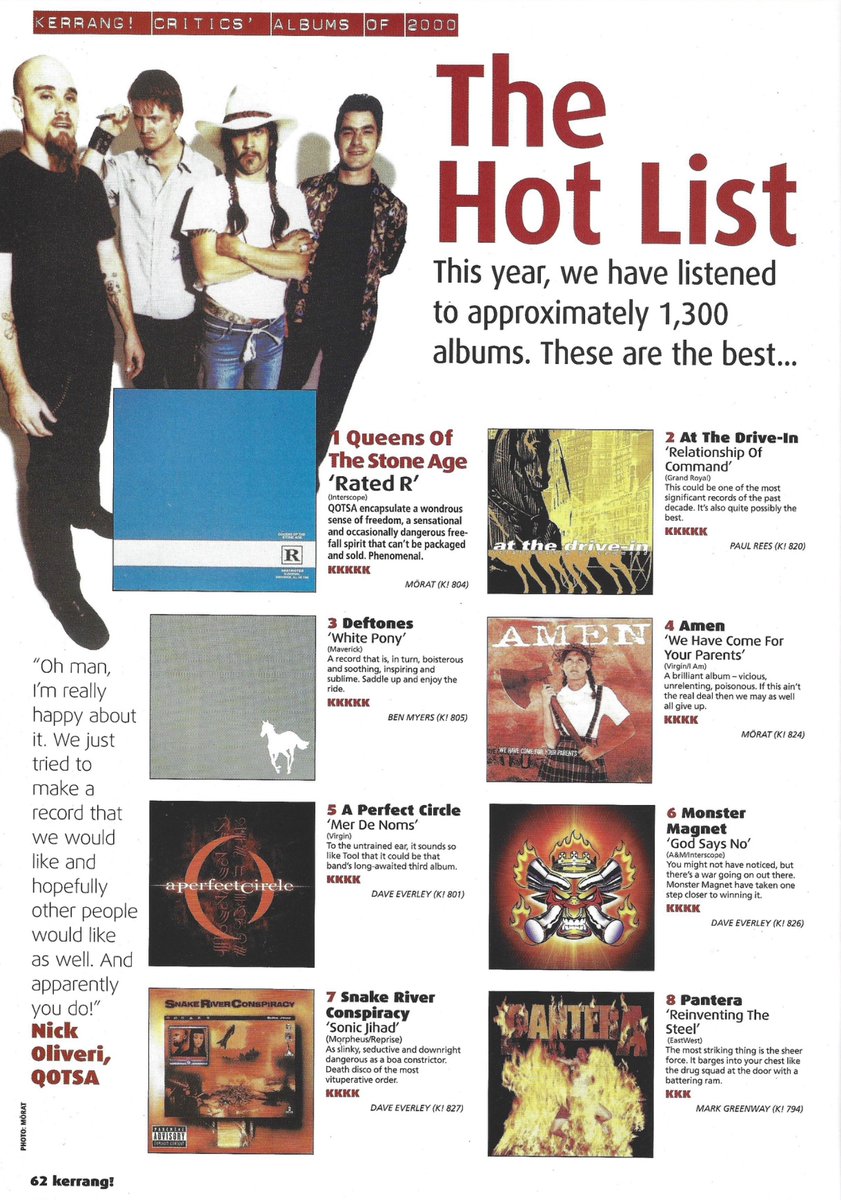 moshermags's tweet photo. SPOTIFY WRAPPED Y2K STYLE 

From Kerrang, issue 833, December 23/30 2000

#moshermags 

https://t.co/ZcKU6WfZ81 https://t.co/BHnnQRFdcj