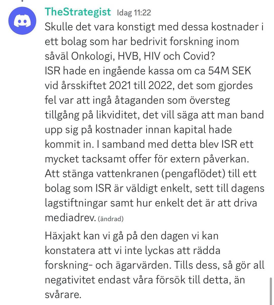 FFlanderen's tweet photo. Läs gärna den här foliehattsteorin om att ”mediadrev” och ”lagstiftning” sänkte #isrholding https://t.co/XF01M7POyQ