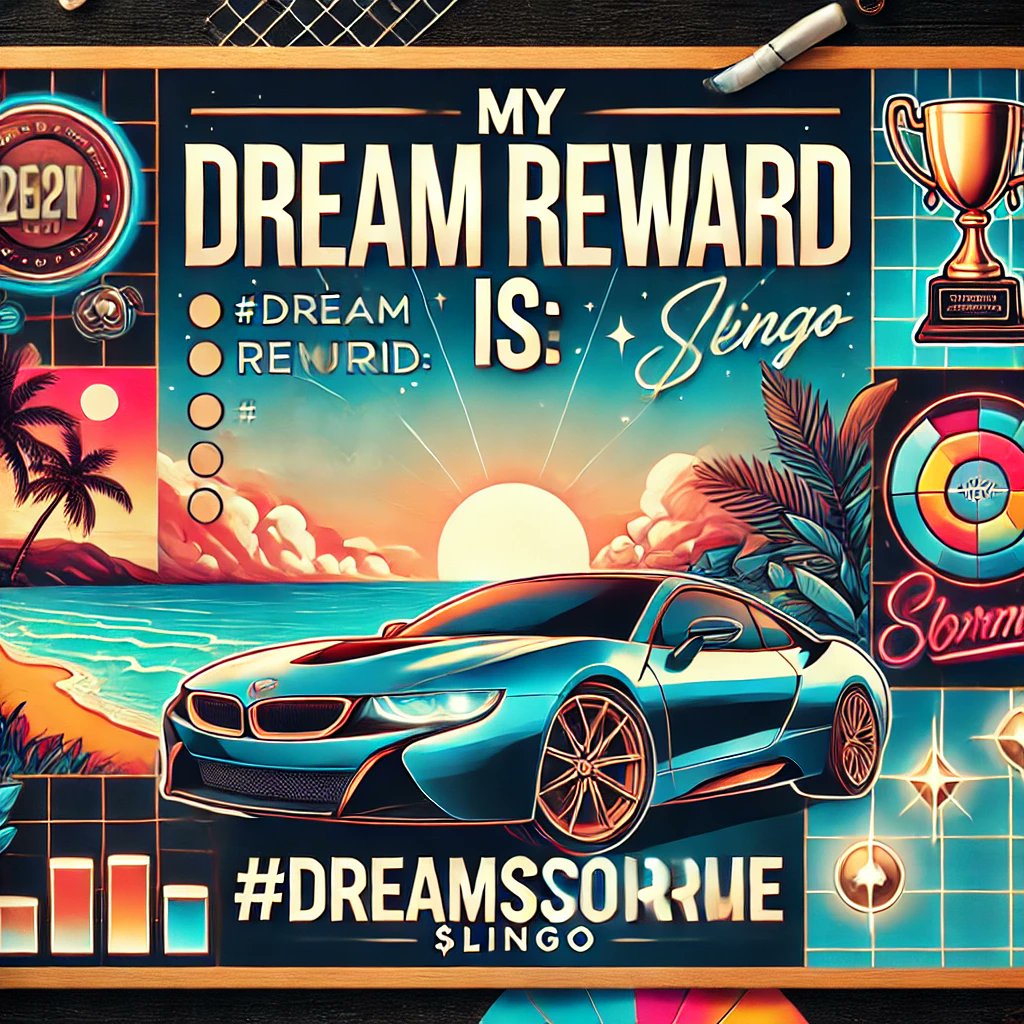 My dream reward is:

#Dreamscometrue $Lingo  
turning hard work into success and proving that #Dreamscometrue. Let's make it real! $Lingo