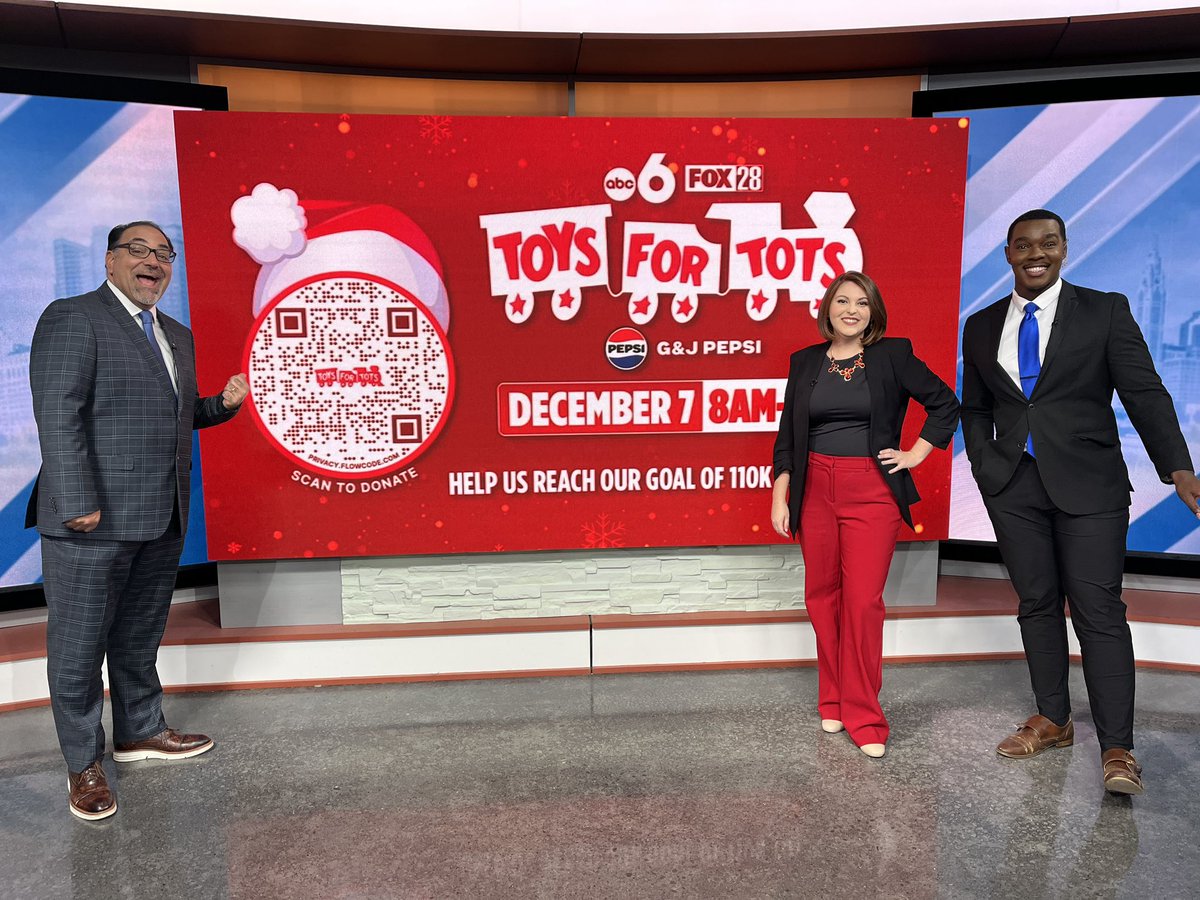 Tom Bosco (@tomwsyx6) on Twitter photo TOYS FOR TOTS: happening today! We want to see you stop by with a new unwrapped toy! Or scan the QR code in the photo. Weāre talking about this all morning on Good Day Columbus. Join me, <a href="/WilcoxReports/">Jeremiah Wilcox</a>, <a href="/Wx_Converse/">Sarah Converse</a>, <a href="/AlissaHenryTV/">Alissa (Uh-LEASE-Ah)</a>, and <a href="/CameronFontana/">Cameron Fontana</a>! TOYS FOR TOTS: happening today! We want to see you stop by with a new unwrapped toy! Or scan the QR code in the photo. Weāre talking about this all morning on Good Day Columbus. Join me, <a href="/WilcoxReports/">Jeremiah Wilcox</a>, <a href="/Wx_Converse/">Sarah Converse</a>, <a href="/AlissaHenryTV/">Alissa (Uh-LEASE-Ah)</a>, and <a href="/CameronFontana/">Cameron Fontana</a>!