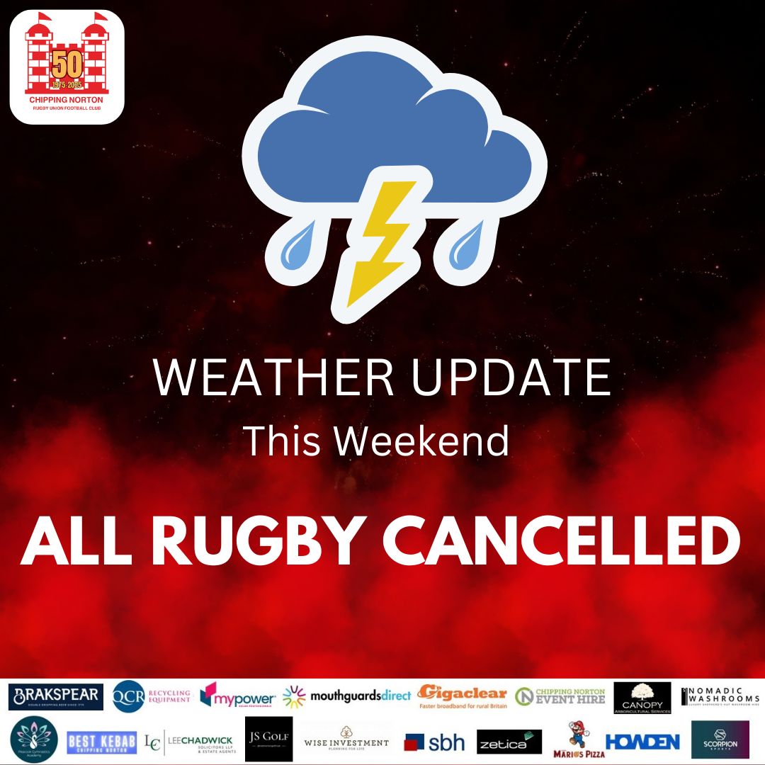 Didcot games postponed and mini and junior rugby tomorrow is cancelled. Stay safe everyone!