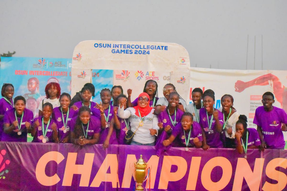 OsunInterCGames's tweet photo. "Obafemi Awolowo University crowned overall winners of the Osun Intercollegiate Games 2024 with an impressive medal haul: 12 Gold 🥇 and 2 Bronze 🥉!

#OsunInterCollegiateGames24
#AceSports" https://t.co/51K91l4g92